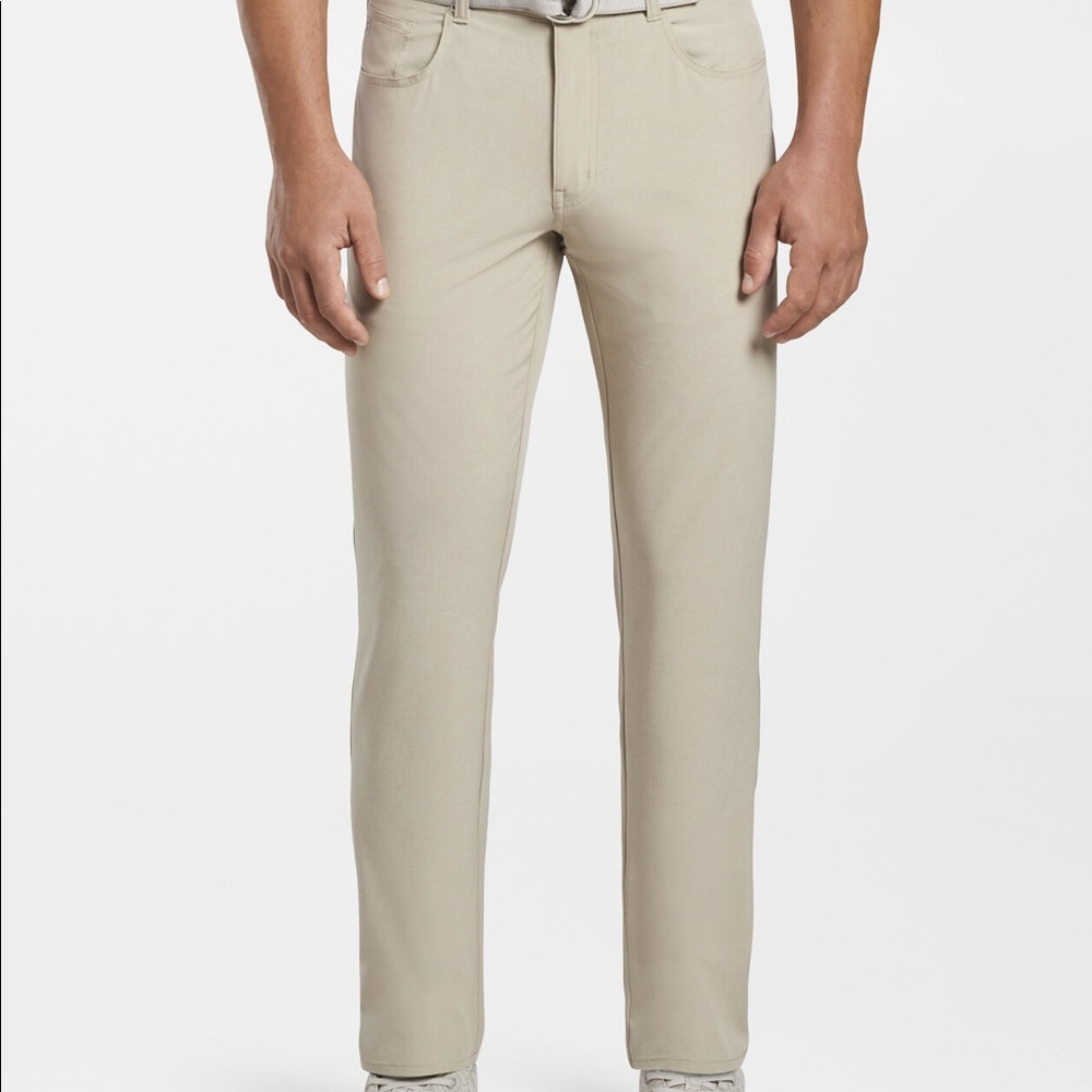 NWT Peter Millar Crown Sport Performance Pants Tan Beachwood Size 42 $159